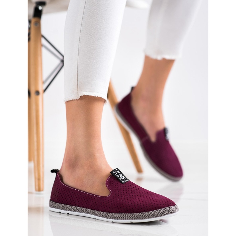 Filippo Casual slipons i läder röd 1