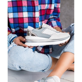 ARTIKER Snörade sportläderskor vit grå mångfärgad 1