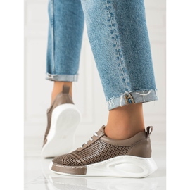 ARTIKER Lätta sneakers i läder brun 1