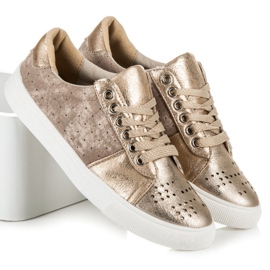 KYLIE Sneakers med snörning gul 1