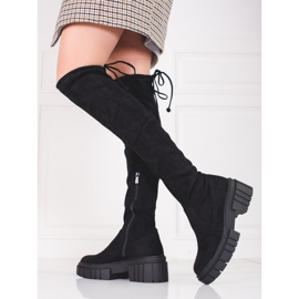 Shelovet mocka dam plattform musketörer svart 1