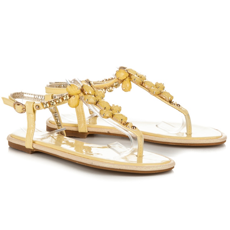 Vices Lackade sandaler i gula kristaller 1