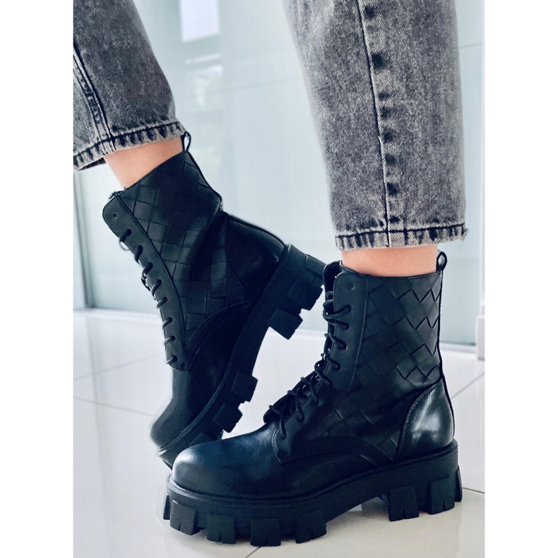 BM Alfre Black Lace-up Workers svart 1