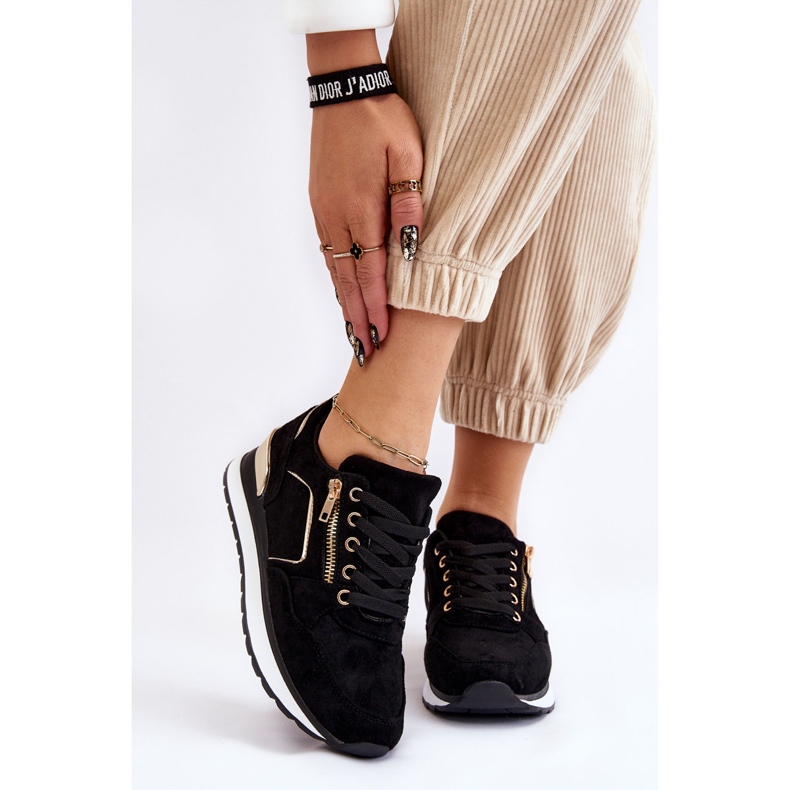 PG1 Riverside Black Suede Platform Trainers svart 1