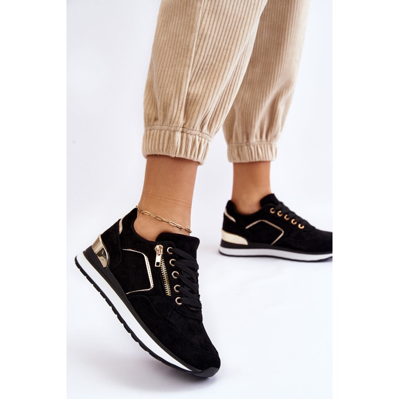 PG1 Riverside Black Suede Platform Trainers svart 2