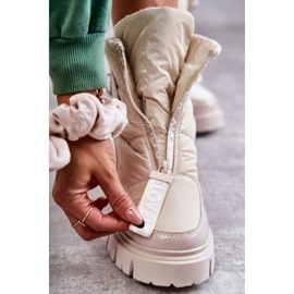 PM1 Dam Beige Varma snöstövlar med dragkedja Marit 3