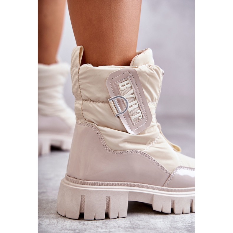 PM1 Dam Beige Varma snöstövlar med dragkedja Marit 2