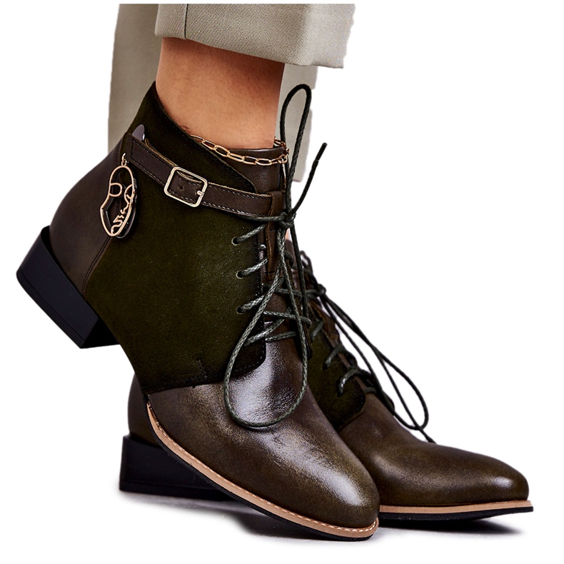 Skinnstövlar för dam Maciejka 5743A-09 Gröna stövlar 2