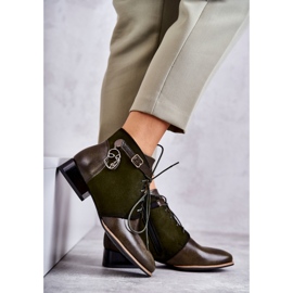 Skinnstövlar för dam Maciejka 5743A-09 Gröna stövlar 1