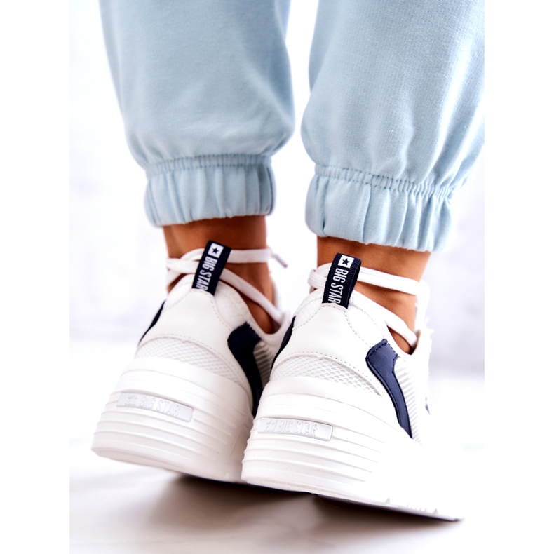 Fashionabla Sneakers Sportskor Big Star JJ274596 Vit marinblå 3