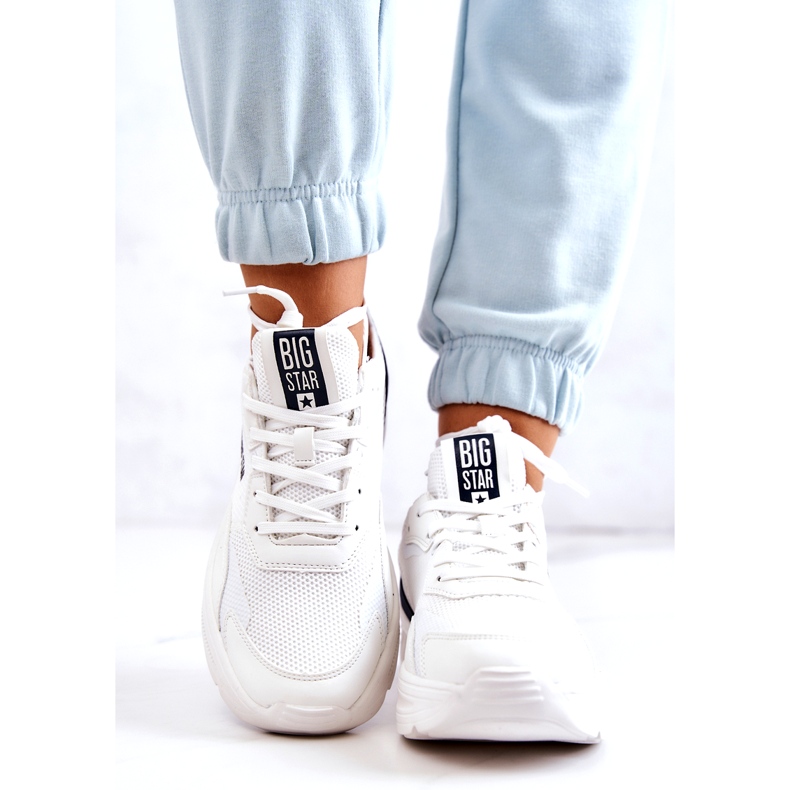 Fashionabla Sneakers Sportskor Big Star JJ274596 Vit marinblå 4