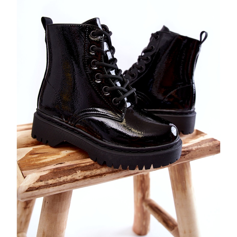 Vinceza Barnstövlar lackade med dragkedja Svart Julie 3