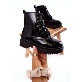 Vinceza Barnstövlar lackade med dragkedja Svart Julie 2