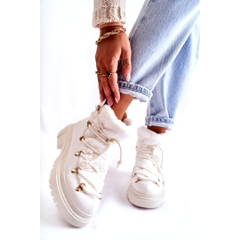 PS1 Eco-läder varma stövlar Trappers Vit Arisa 1