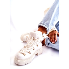 PS1 Eco-läder varma stövlar Trappers Vit Arisa 5