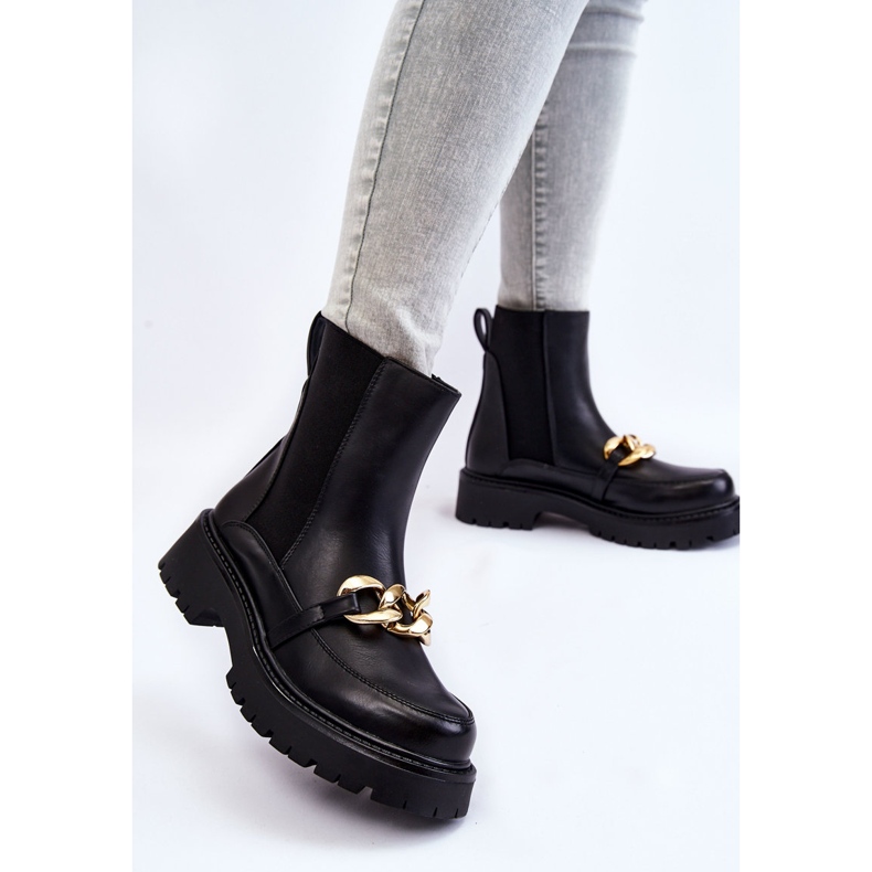 PG1 Varmkängor för damer med frontdekor Svart Tilda 2