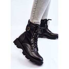 PG1 Trapper-stövlar med snörning för kvinnor med värmande svart Nomi 2