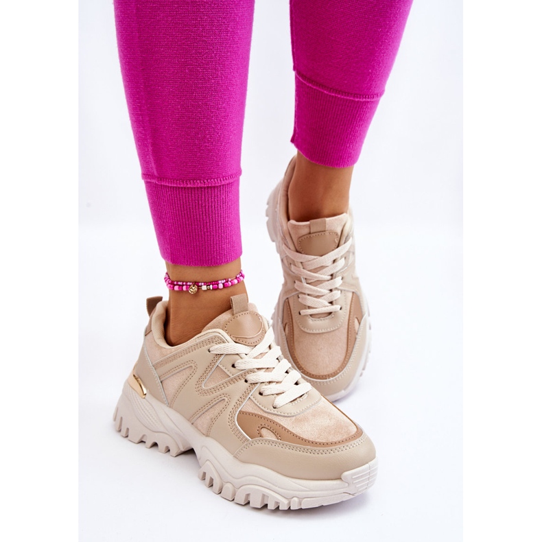 PG1 Klassiska Sportskor På Beige Bowie Plattform 2