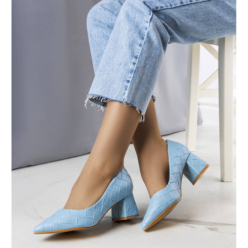 BM Blåklackade pumps från Migne 1