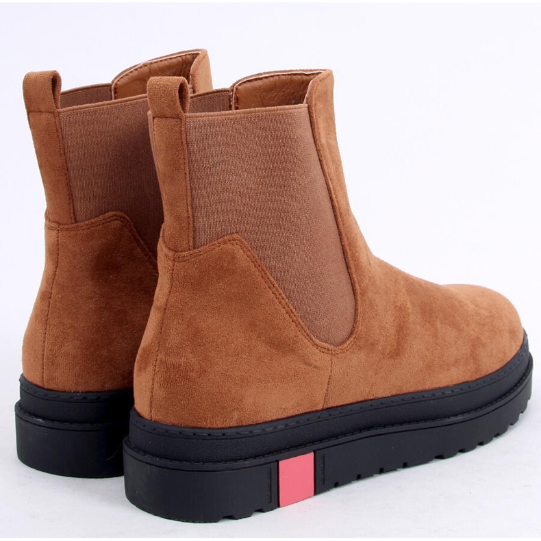 Chelsea stövlar på en hög sula kamel NS139P kamel brun 2