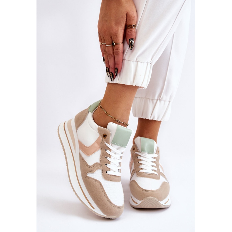 PG1 Klädd sportskor för kvinnor Vita och beige Neva 1