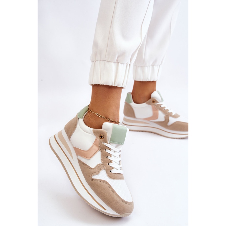 PG1 Klädd sportskor för kvinnor Vita och beige Neva 2