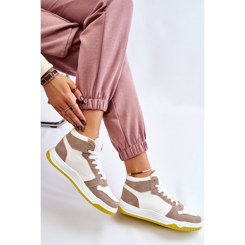 BM Höga Dam Sportskor Sneakers Vita och Beige Ryktet 2