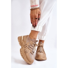 BM Damstrumpa Slip-On Sportskor Beige Berna brun 1