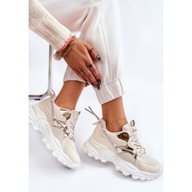 PA1 Damsportskor Snörning på Plattformen Beige Minea 1