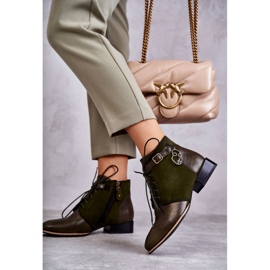 Skinnstövlar för dam Maciejka 5743A-09 Gröna stövlar 1