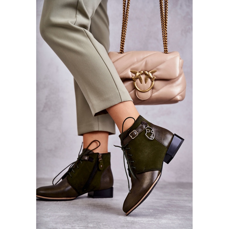 Skinnstövlar för dam Maciejka 5743A-09 Gröna stövlar 1