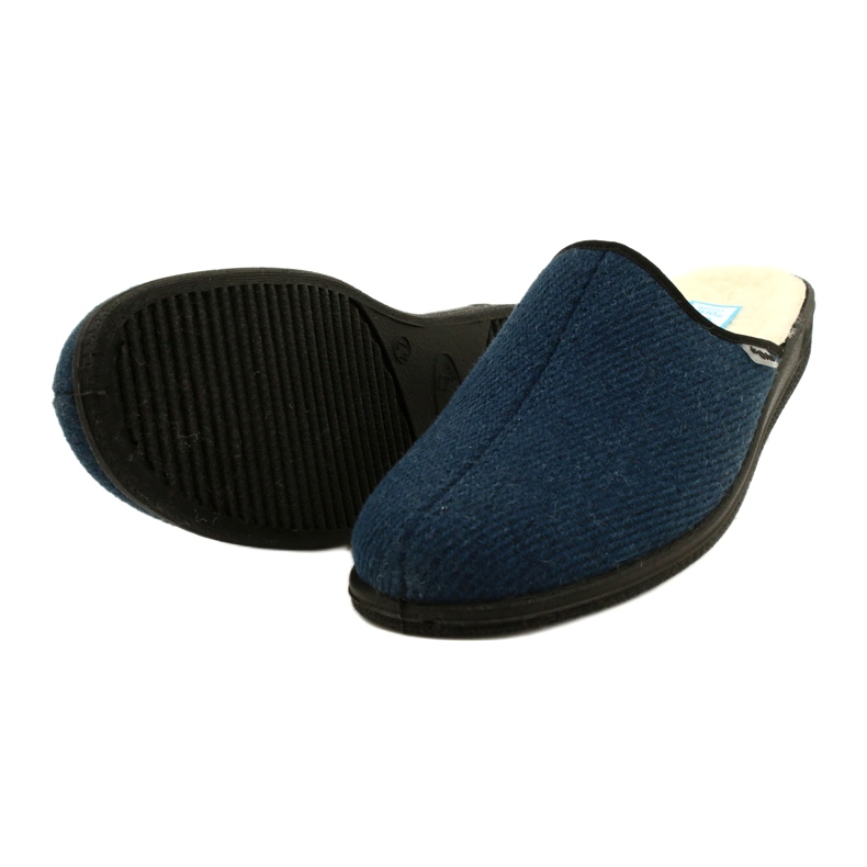 Befado herrtofflor isolerade med fårpäls pu 000M325, marinblå 4