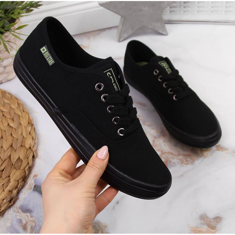 Textilsneakers helt svarta Big Star JJ274261 1