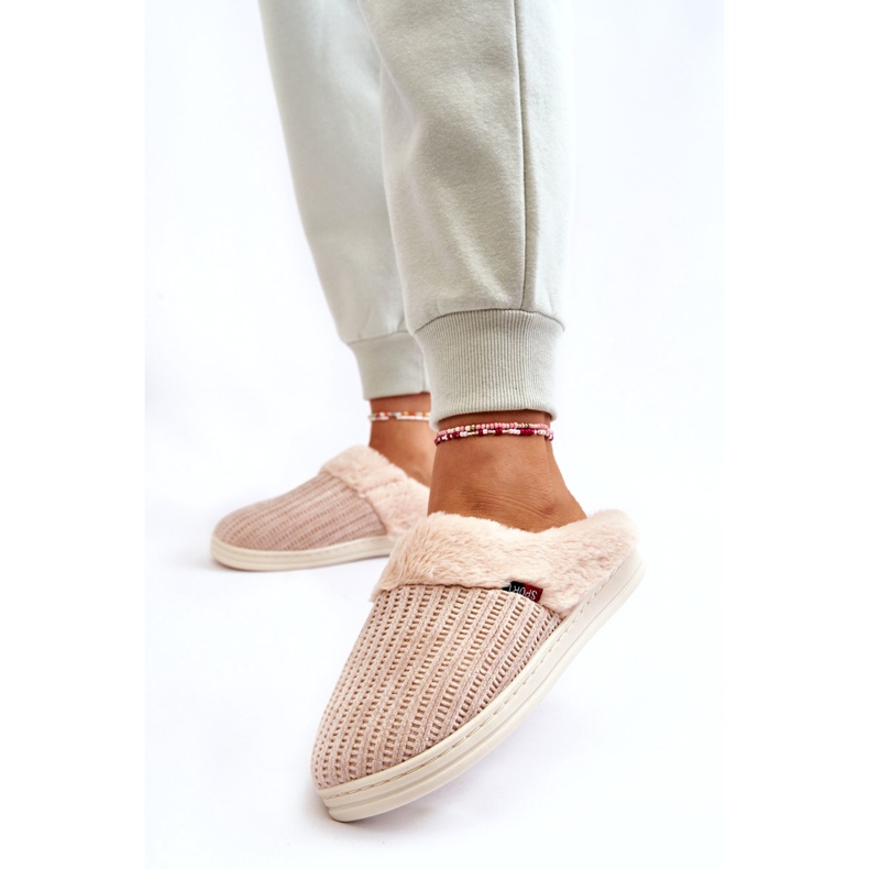 PA1 Damisolerade Slip-On Tofflor med päls Beige Leriss 2