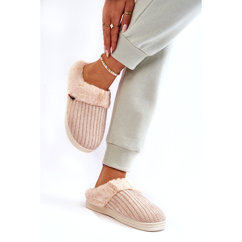 PA1 Damisolerade Slip-On Tofflor med päls Beige Leriss 4