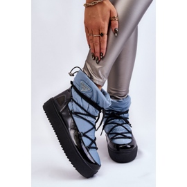 Fashionabla snöstövlar med snörning för kvinnor Blå Carrios 2