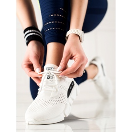 Genombrutna sneakers dam Big Star JJ274271 vit 2