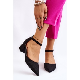 PG1 Fashionabla Shiny Low Heel Pumps Svart Leilany 1