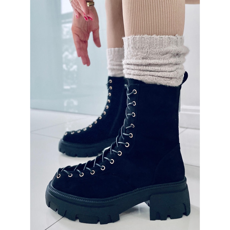 BM Wayne Black damstövlar med snörning svart 1