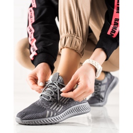 TRENDI Knytna lätta sneakers grå 1