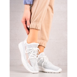 TRENDI Sportskor med mesh vit 1