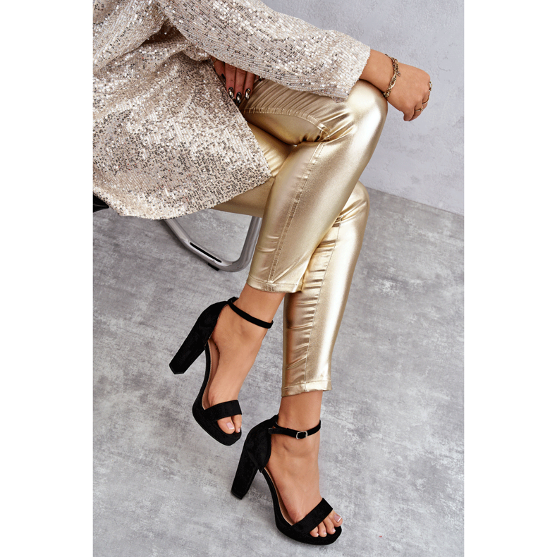 Mockasandaler på svart spektakulär klack 2