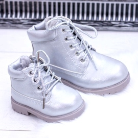 PA1 Barns silverisolerade Trappers Dexter -stövlar silver- silver- 2