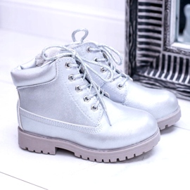 PA1 Barns silverisolerade Trappers Dexter -stövlar silver- silver- 3