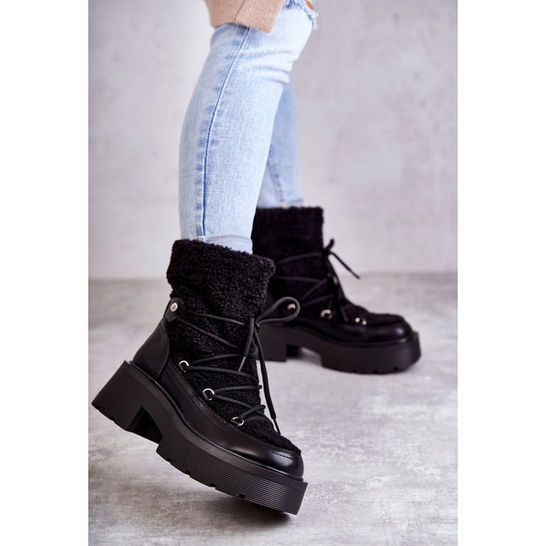 Damstövlar C-275 snöstövlar med fårskinn, svarta 1