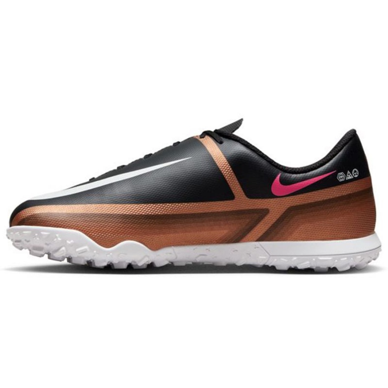 Nike Phantom GT2 Club Qatar Tf Jr DR6064 810 fotbollsskor brun svart beige och brunt 1