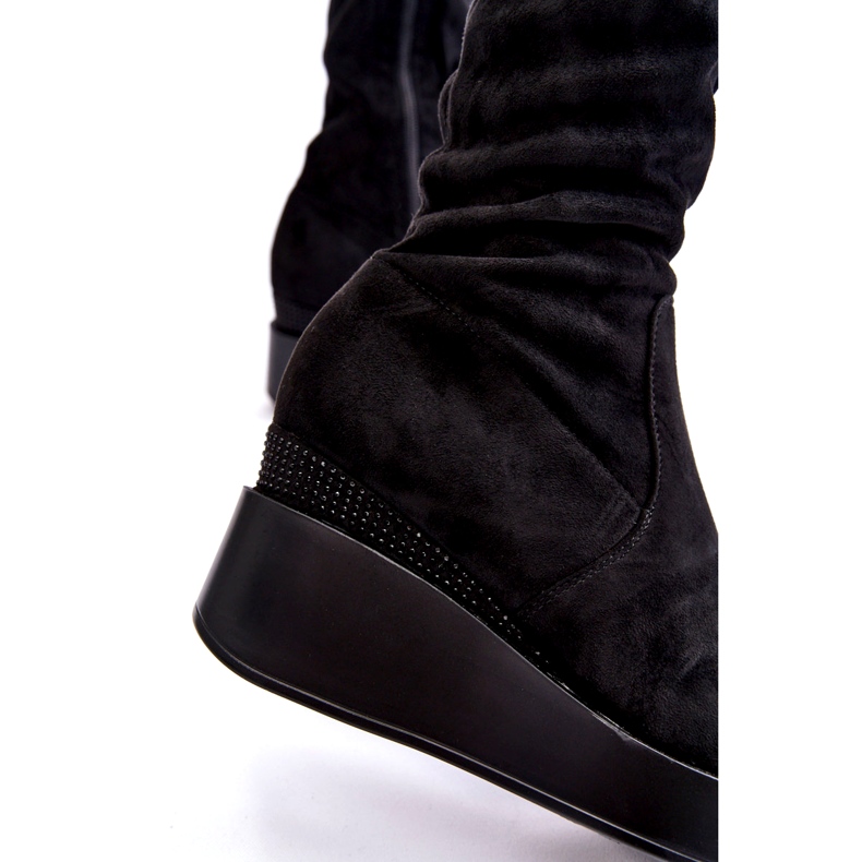 BM Klädd lår Höga stövlar för kvinnor Svart Elori 3