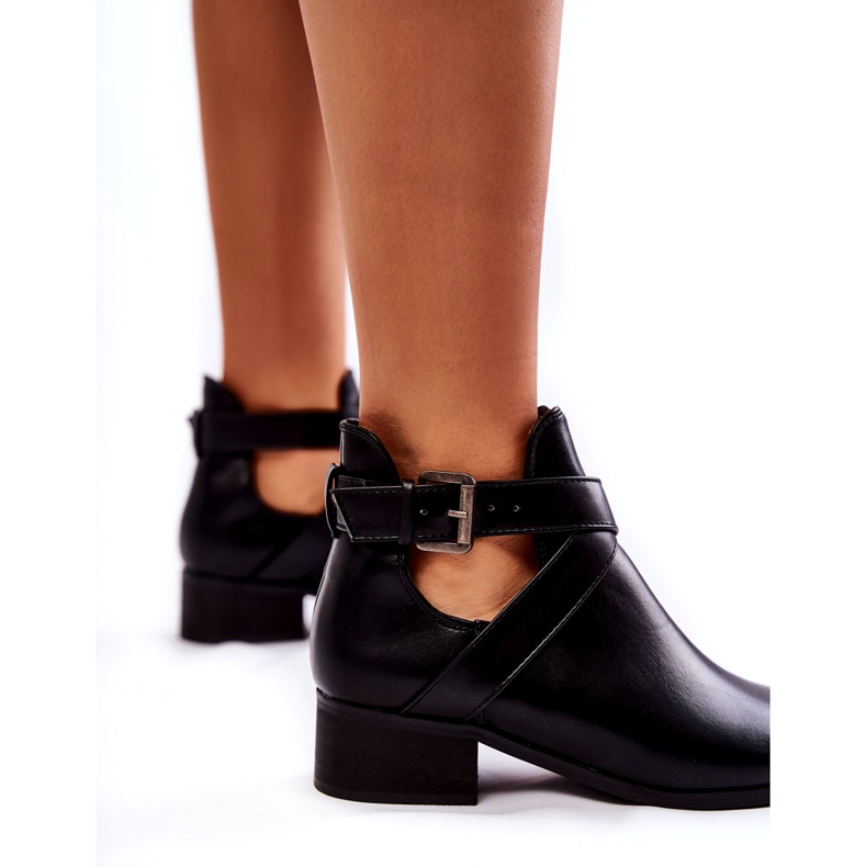 PG1 Ankelstövlar för kvinnor med urskärningar Svart Mandy 3