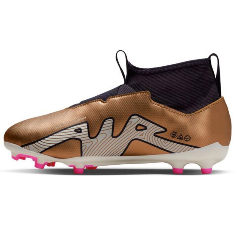 Fotbollsskor Nike Zoom Mercurial Superfly 9 Academy Qatar FG/MG Jr DR6044 810 brun beige och brunt 1