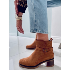 BM Aretha Camel stövlar med bred klack brun 2